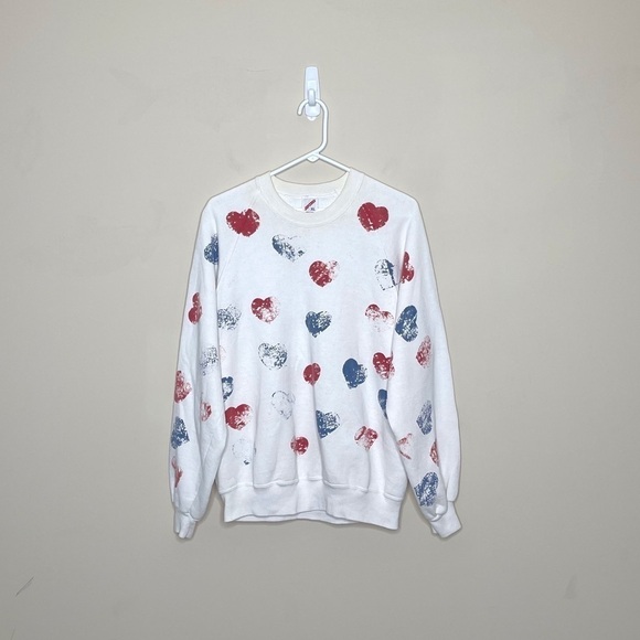 Vintage 90s Heart Crewneck Sweatshirt - Picture 1 of 9
